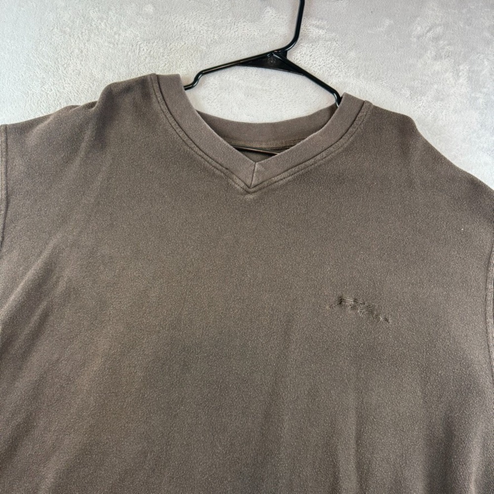 Vintage Fubu Sweater Mens 2XL Brown V Neck Pullover Sweatshirt